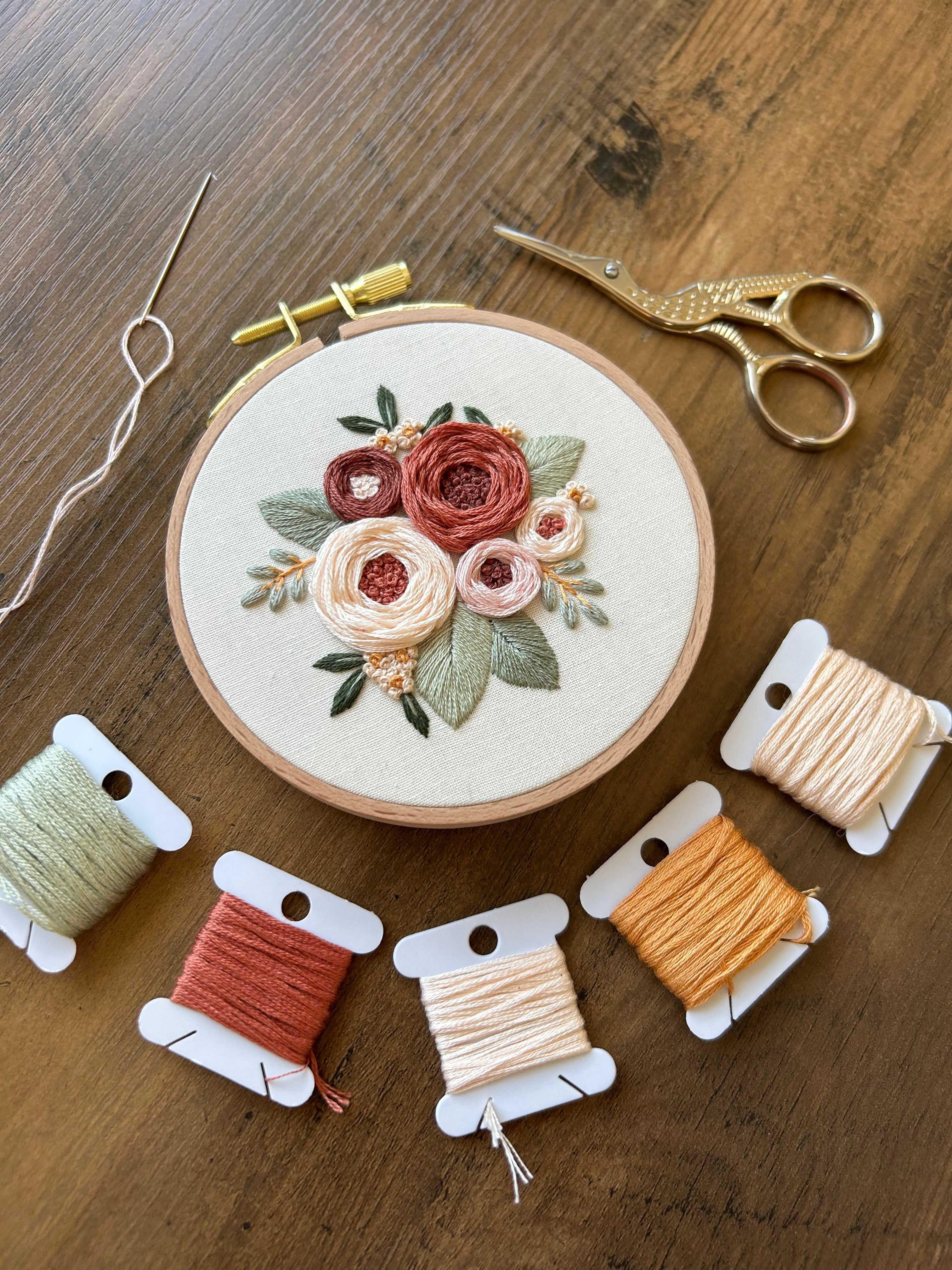 Floral Embroidery Pattern “Emily” Galentines Collection #2 Beginner Friendly (PDF Download)