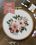Floral Embroidery Pattern “Kristy” Galentines Collection #3 Beginner Friendly (PDF Download)