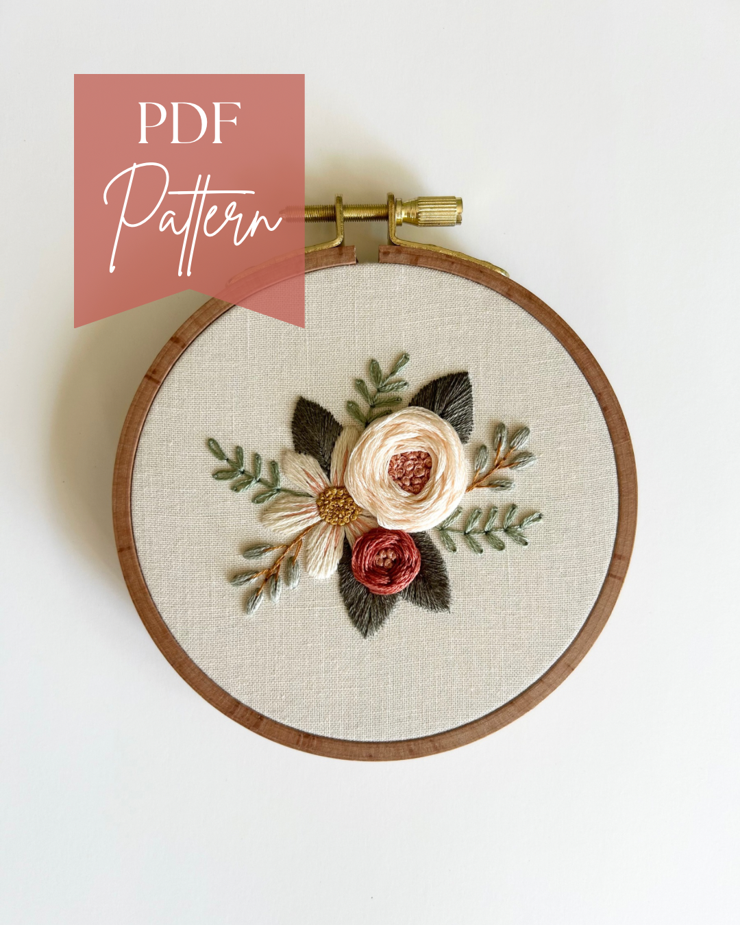 Floral Embroidery Pattern “Shaely” Galentines Collection #1 Beginner Friendly (PDF Download)