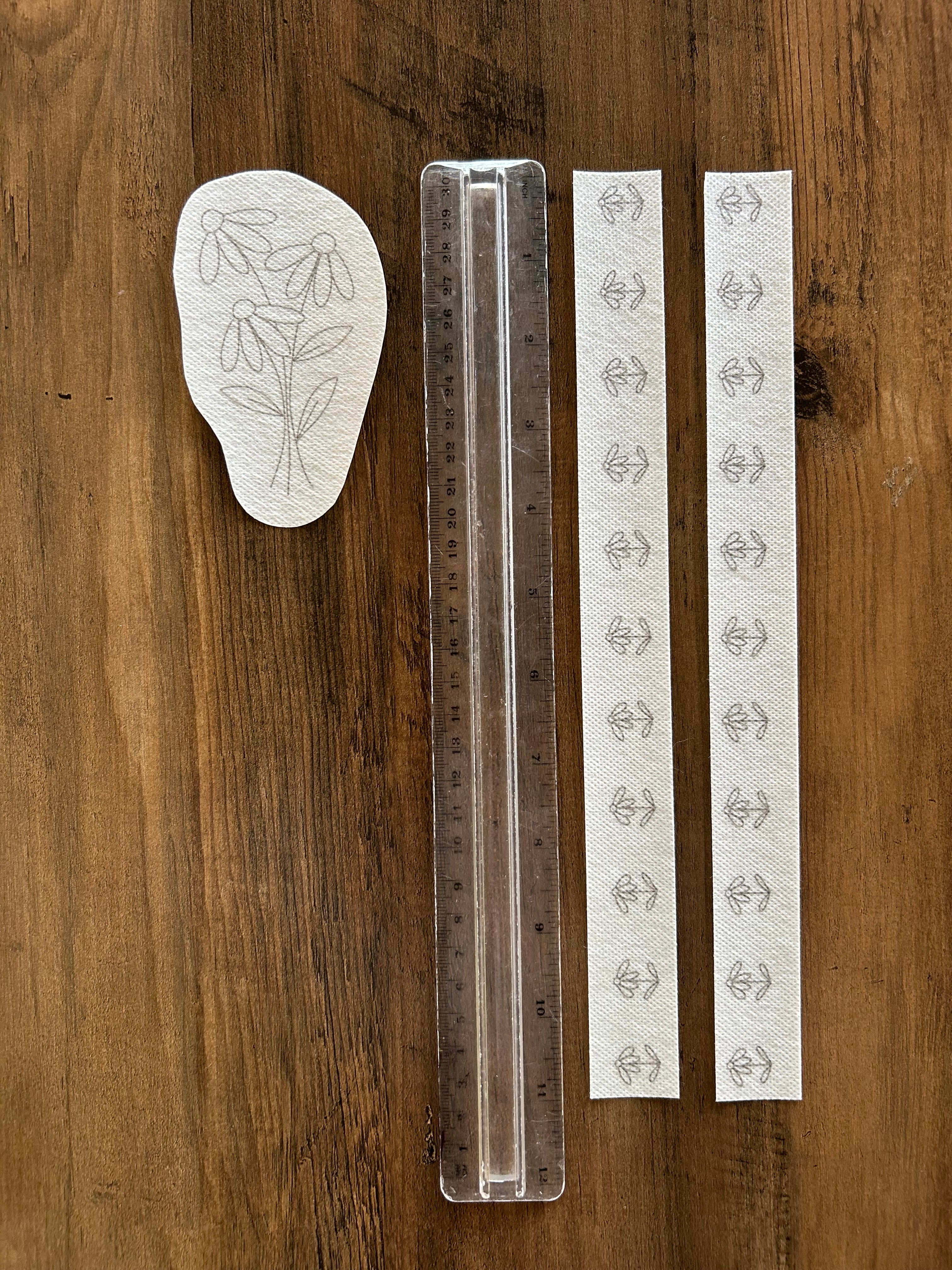 Floral Pocket and Sleeve Stick n Stitch Templates