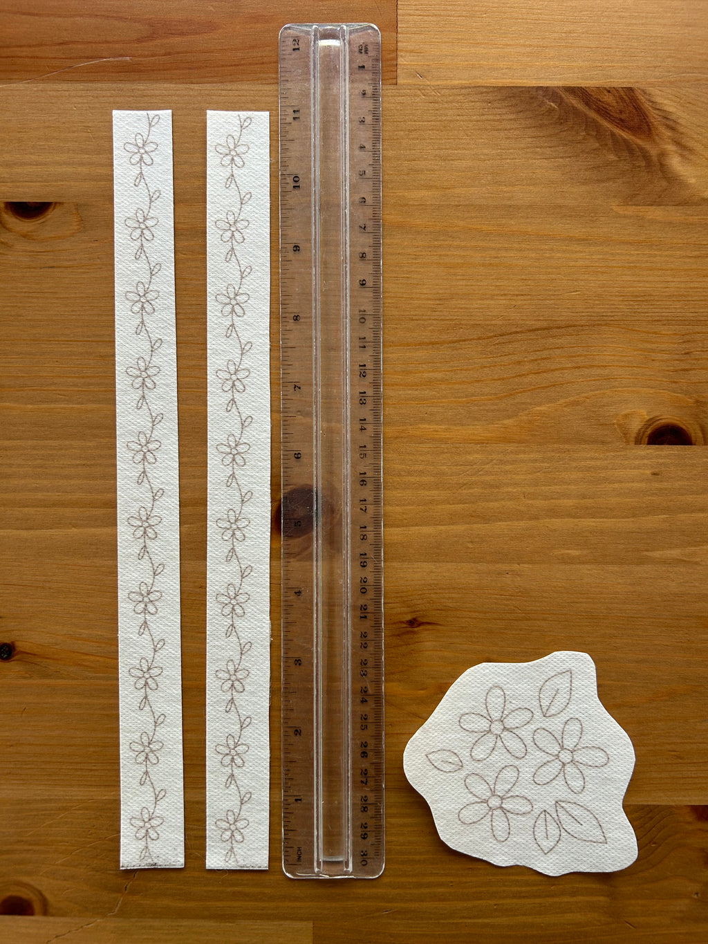 Floral Pocket and Sleeve Stick n Stitch Templates