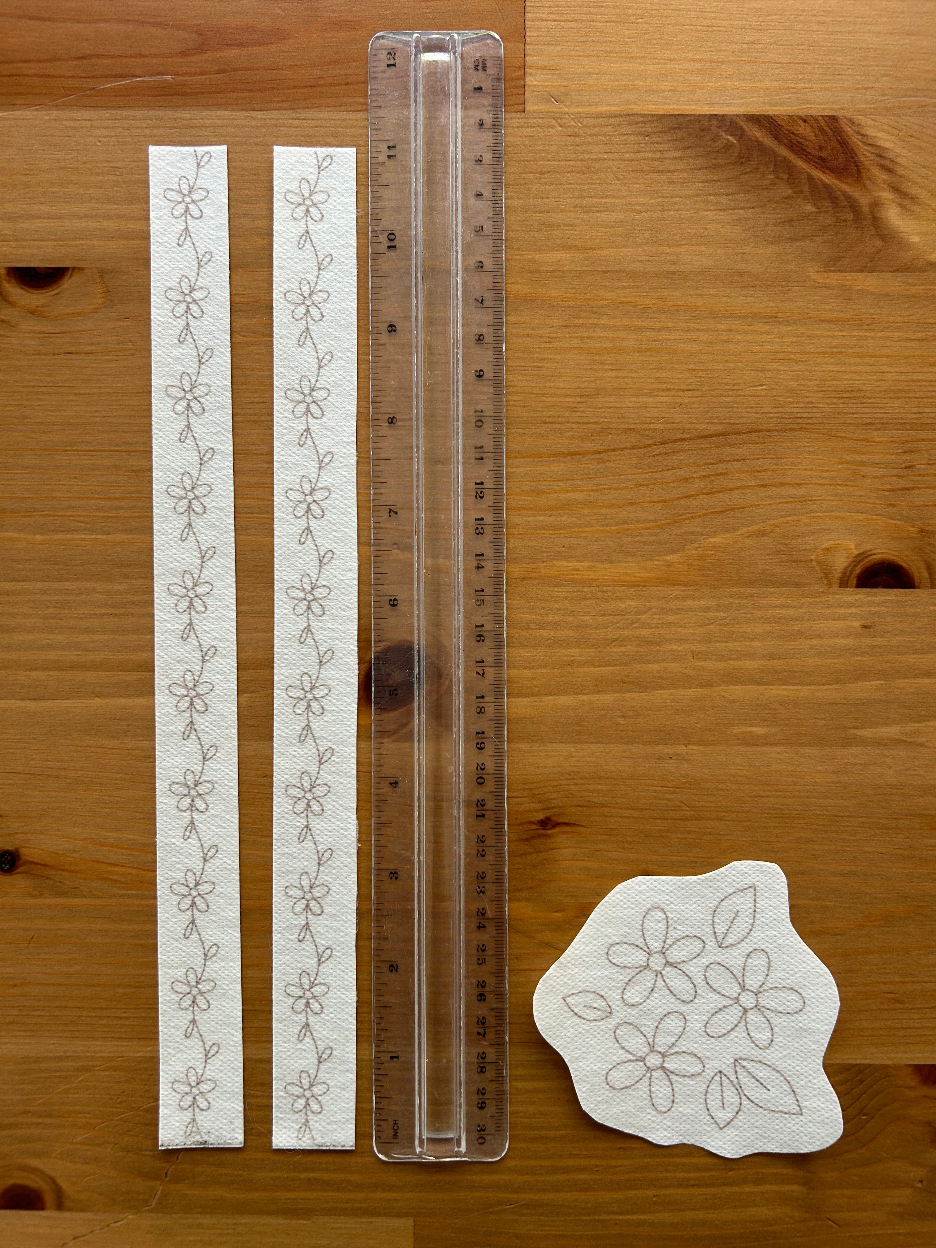 Floral Pocket and Sleeve Stick n Stitch Templates