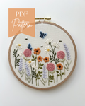 Floral Embroidery Pattern “Pollinator Party” Beginner Friendly (PDF Download)