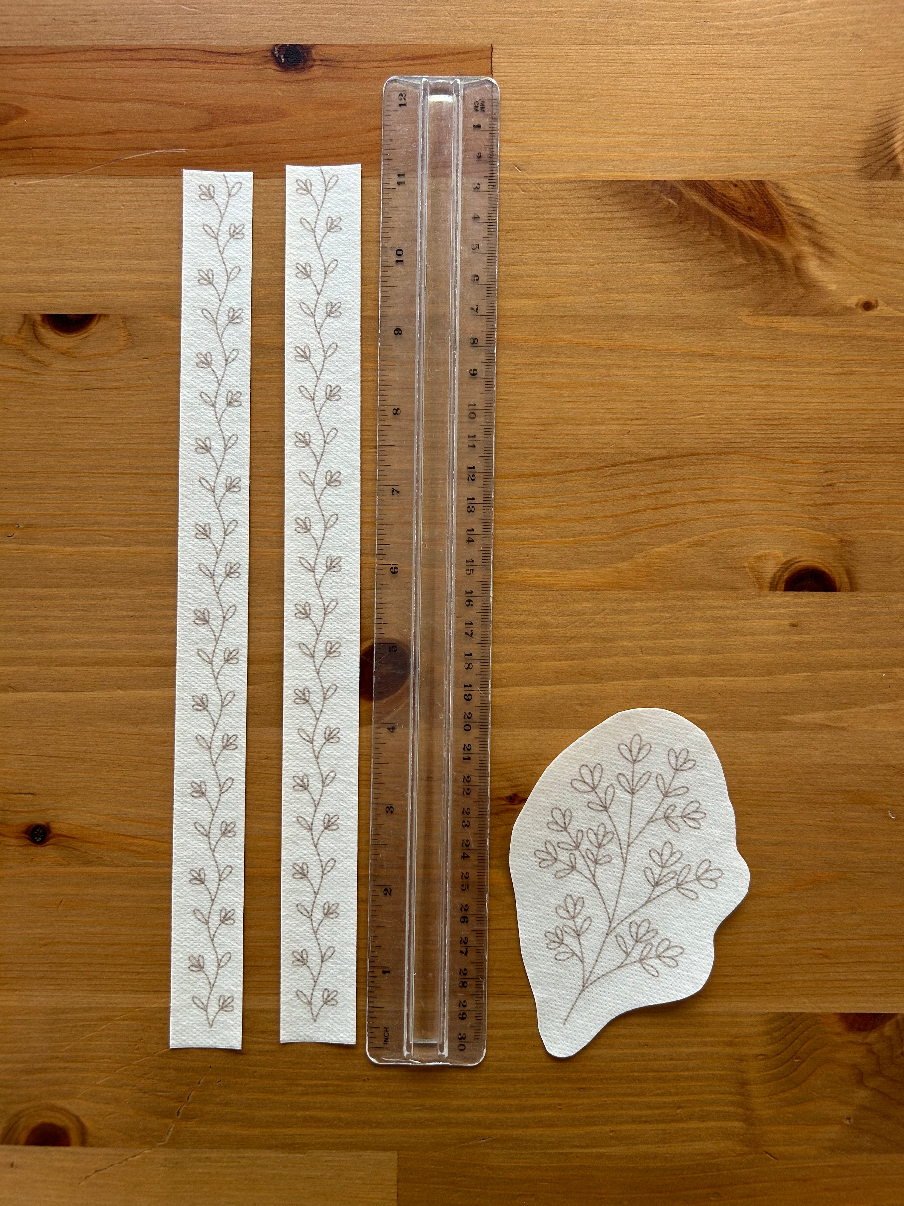 Floral Pocket and Sleeve Stick n Stitch Templates