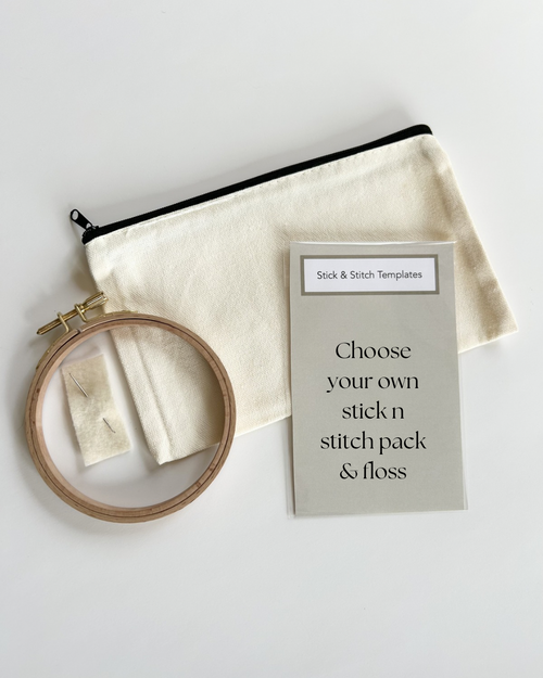 DIY Zipper Pouch Embroidery Kit