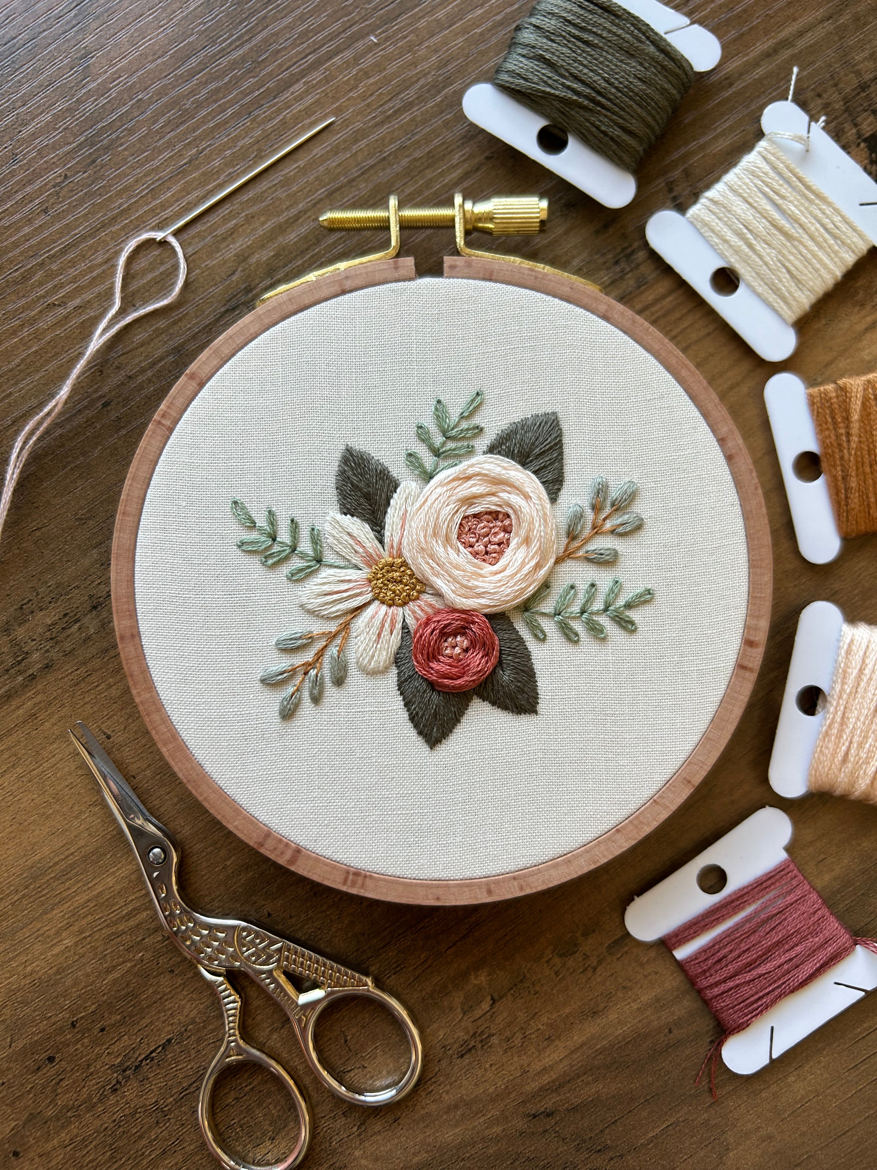 Floral Embroidery Pattern “Shaely” Galentines Collection #1 Beginner Friendly (PDF Download)