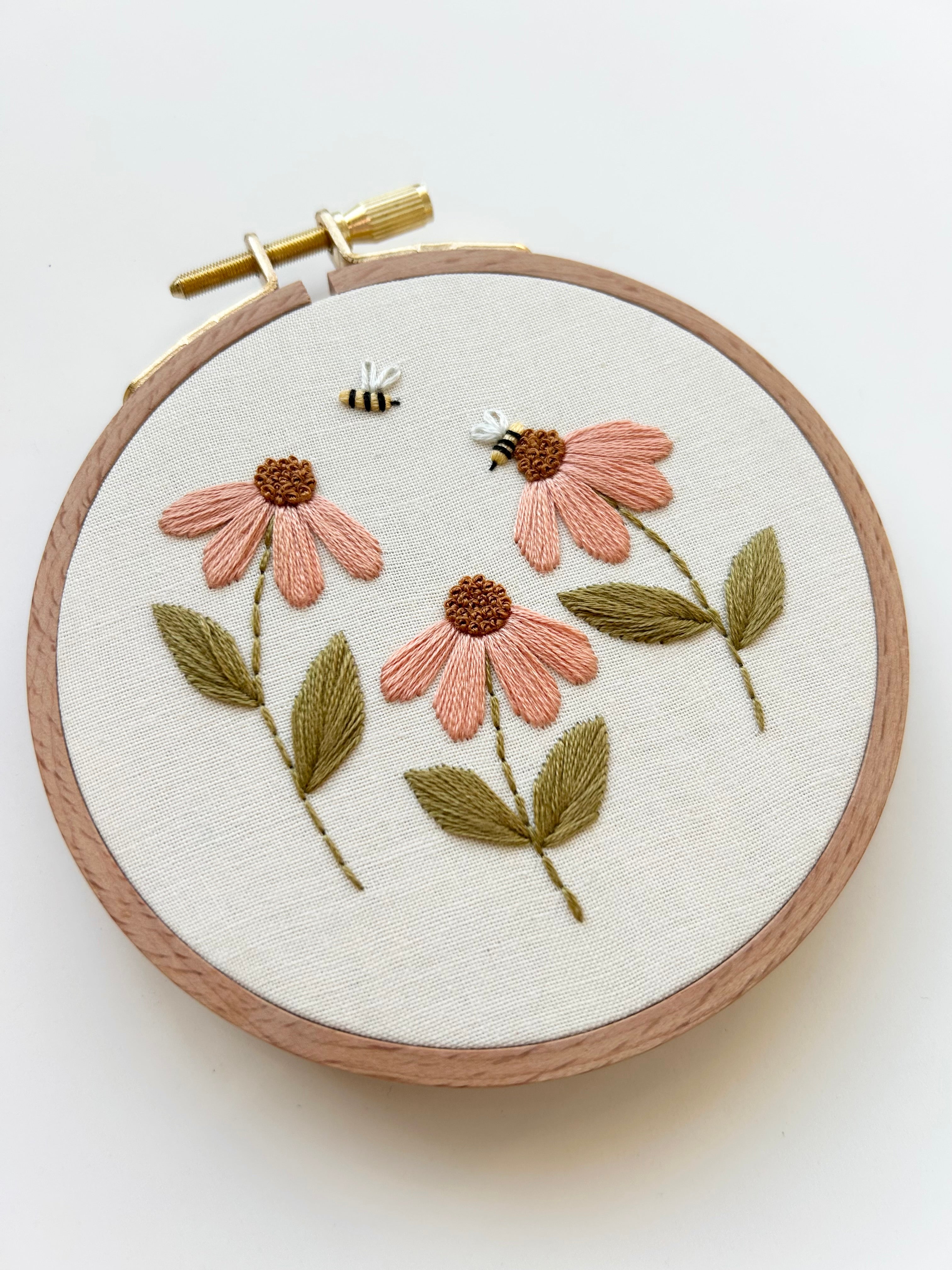 “Bee-ginners” Embroidery Pattern, Beginner Friendly Embroidery Art (PDF Download)